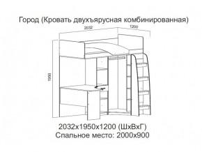 Кровать двухъярусная комбинированная в Коркино - korkino.magazin-mebel74.ru | фото