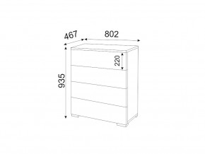 М05 (ручка брусок) Комод (4 ящика) в Коркино - korkino.magazin-mebel74.ru | фото