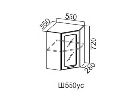 Ш550ус/720 Шкаф навесной 550/720 (угловой со стеклом) в Коркино - korkino.magazin-mebel74.ru | фото