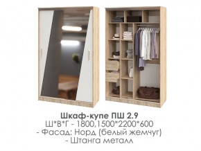 шкаф-купе ПШ-2.9 1500 Норд Белый жемчуг 1500 в Коркино - korkino.magazin-mebel74.ru | фото